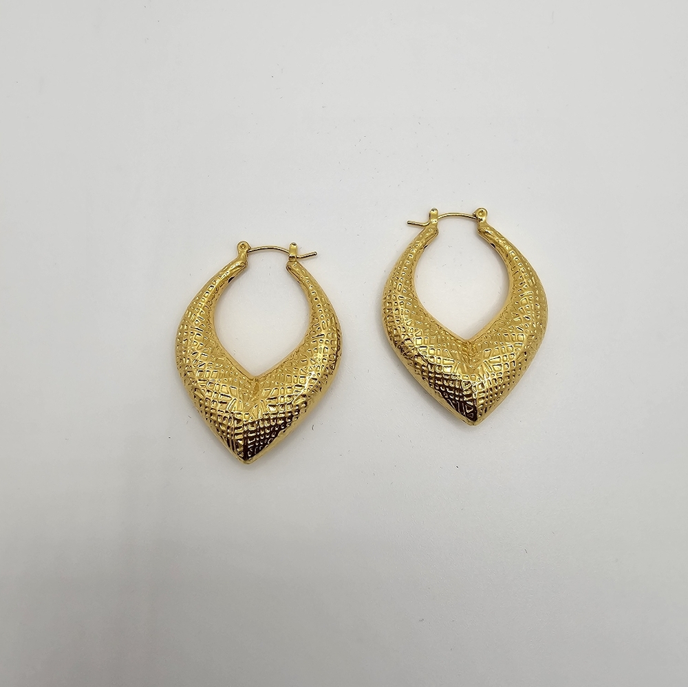 Womens Fashion Jewelry Gold Tone Hoop Earrings